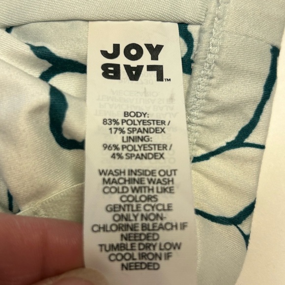 JoyLab Ruched White/Blue Floral Print Comfort Twist Back Sports‎ Bra size XS - Picture 9 of 11